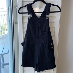 Brandy Melville Black Hayley Overall Shorts